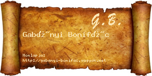 Gabányi Bonifác névjegykártya